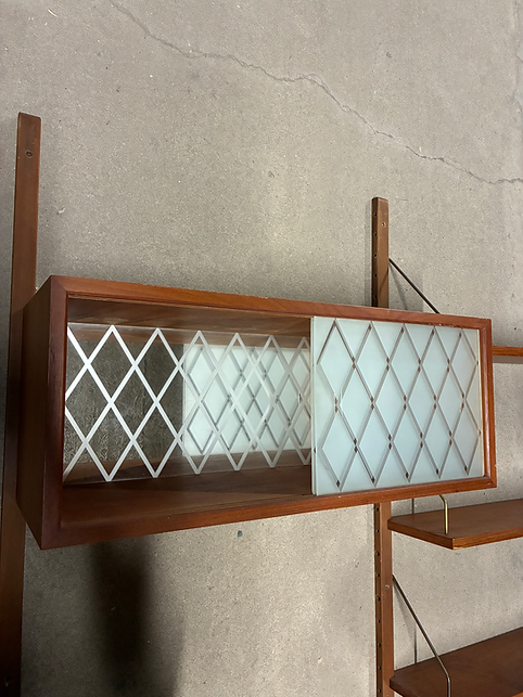 Libreria parete design danese anni 50 [ck2149] | teak 175cm