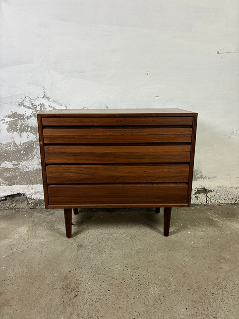 Cassettiera 5 cassetti danese anni 50 [ck2142] | palissandro 80cm