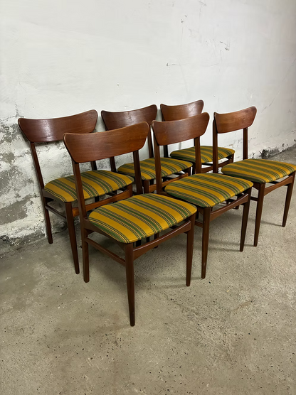 Set di 6 sedie teak design danese vintage anni 60 [ck2251]