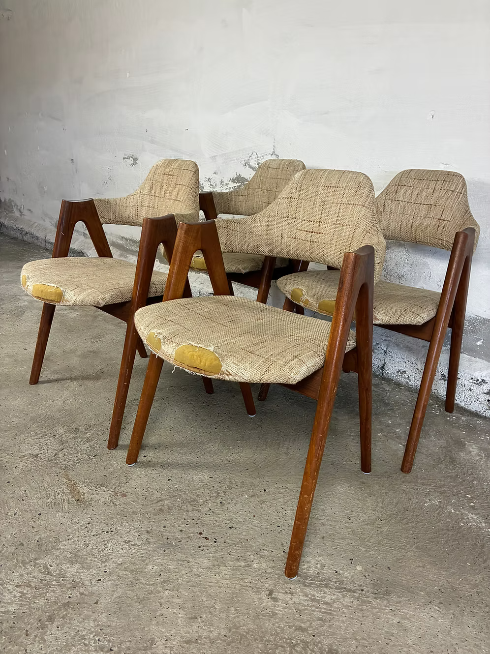 Set 4 Sedie Boomerang Kai Kristiansen design danese vintage anni 50 [ck2029] misure da richiedere