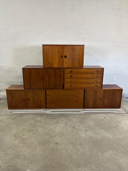 Set 6 Cassettiere/credenze muro vintage design danese anni 50 | ck2384