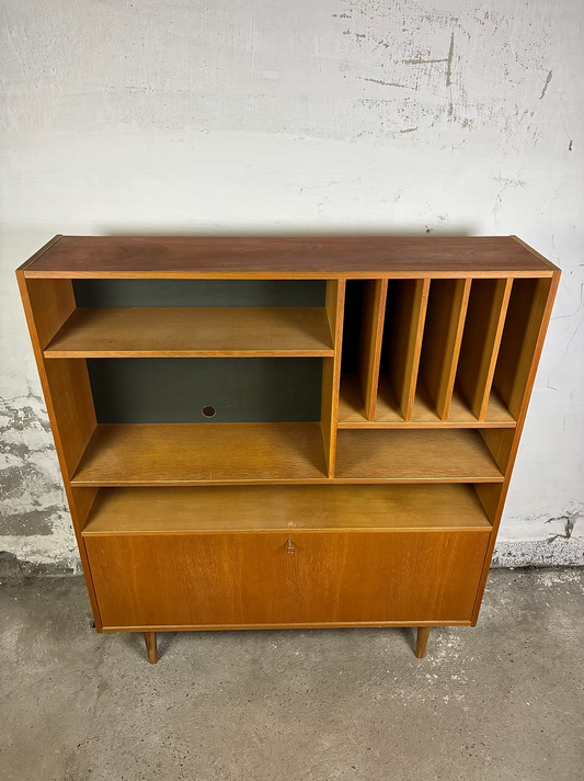 Libreria teak design danese anni 50 [ck2268] | misure L.122 H.140 P.29
