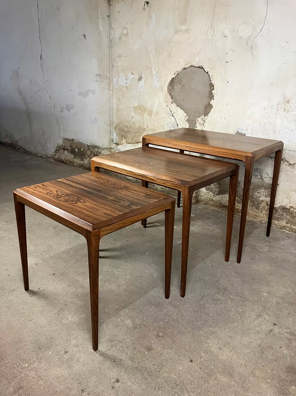 Tavolini tris Johannes Andersen design danese vintage anni 50 [ck1853] misure da richiedere