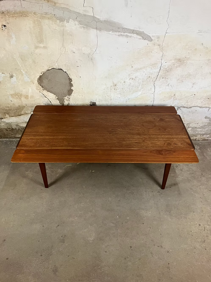 Tavolino con prolunghe vintage design danese anni 50 [ck1987] misure L.140 +15 +15 P.50