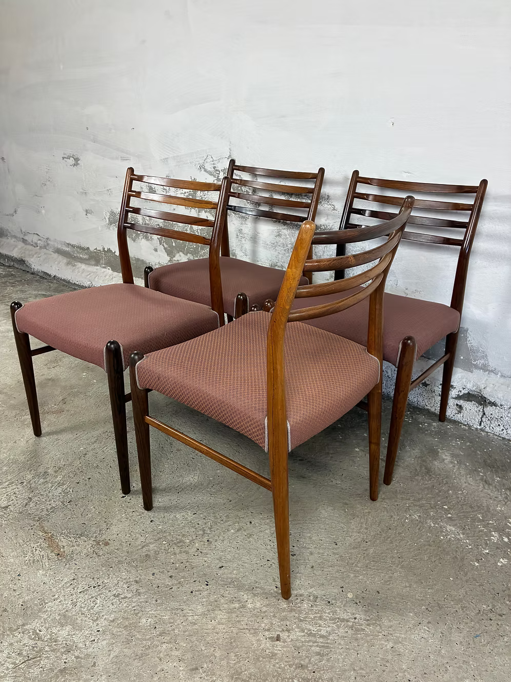 Set 4 Sedie palissandro design danese vintage anni 50 [ck2033] misure da richiedere