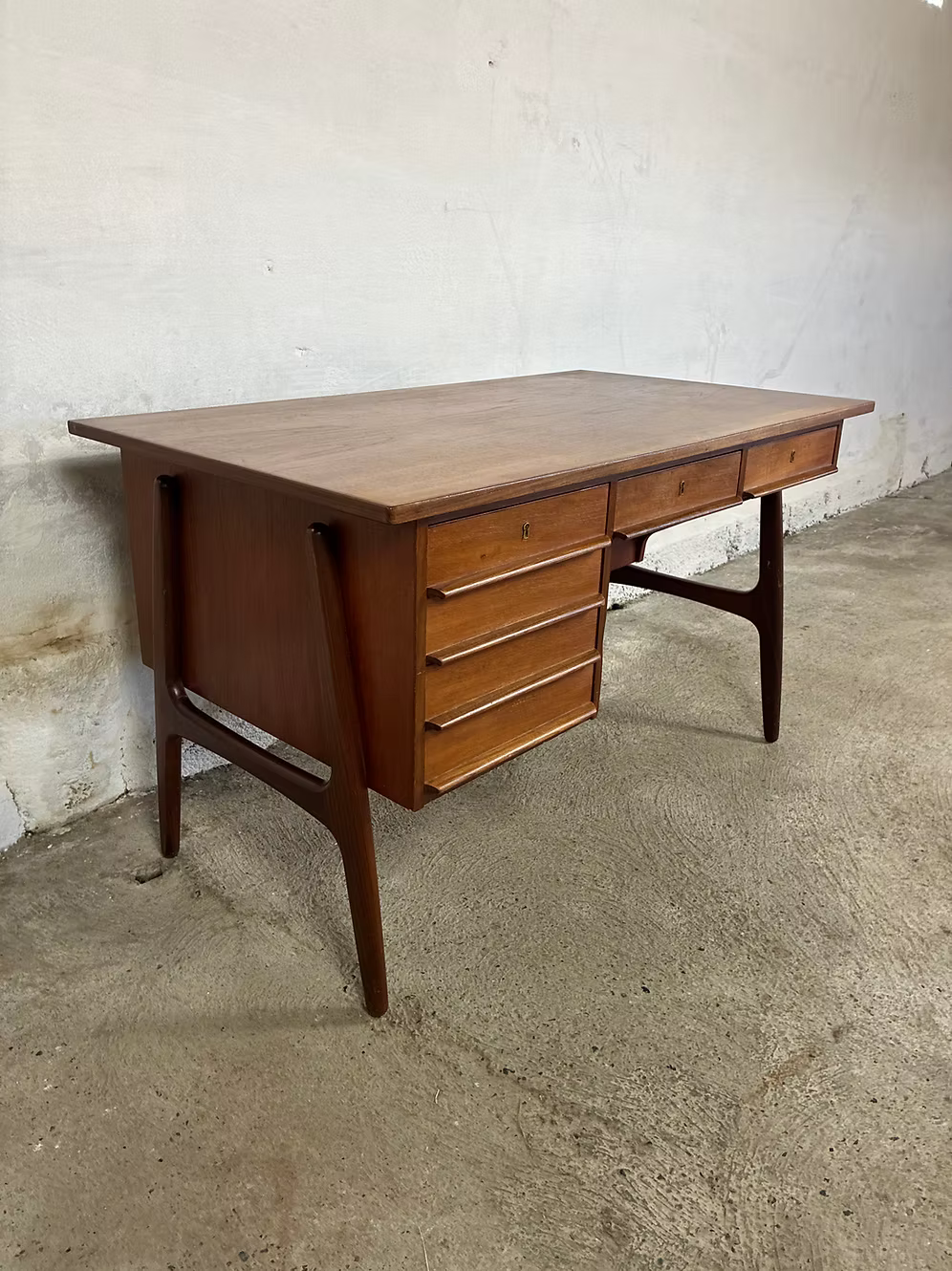 Scrivania teak 129cm design danese vintage anni 60 | ck2538