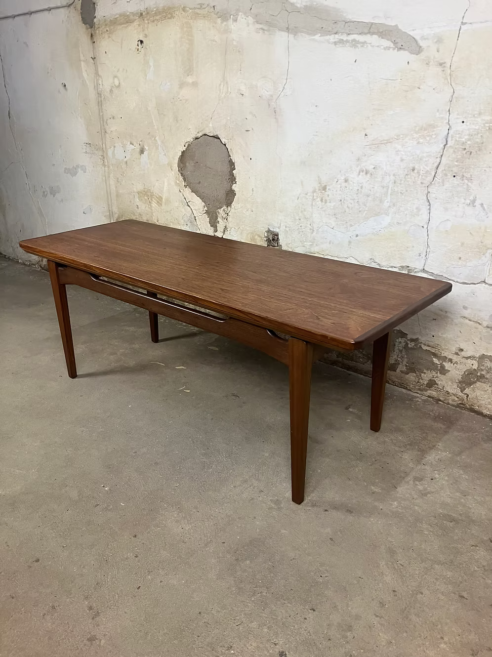 Tavolino con prolunghe vintage design danese anni 50 [ck1987] misure L.140 +15 +15 P.50