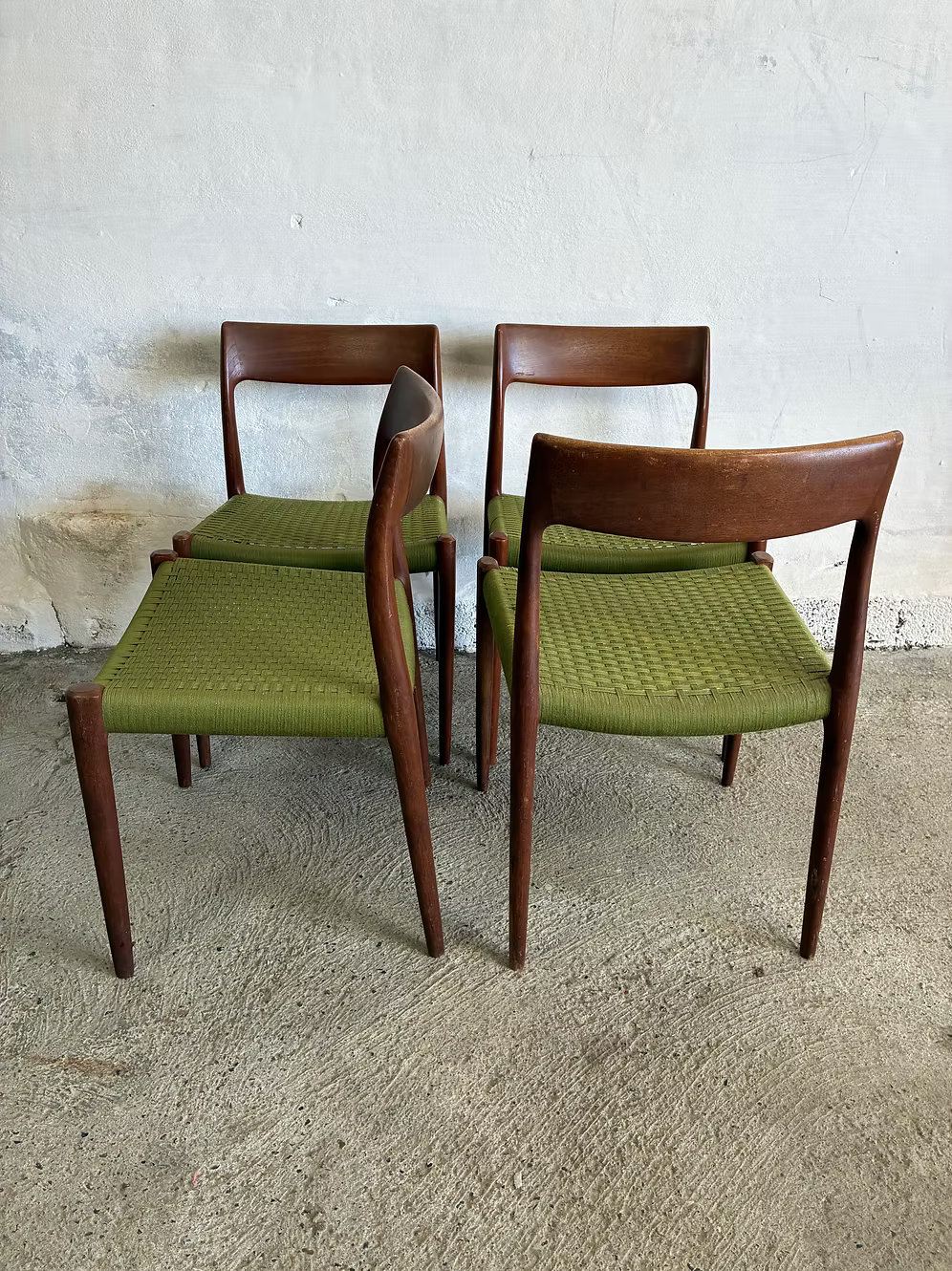 Set 4 Sedie model. 77 NO Møller design danese vintage anni 60 | ck2408
