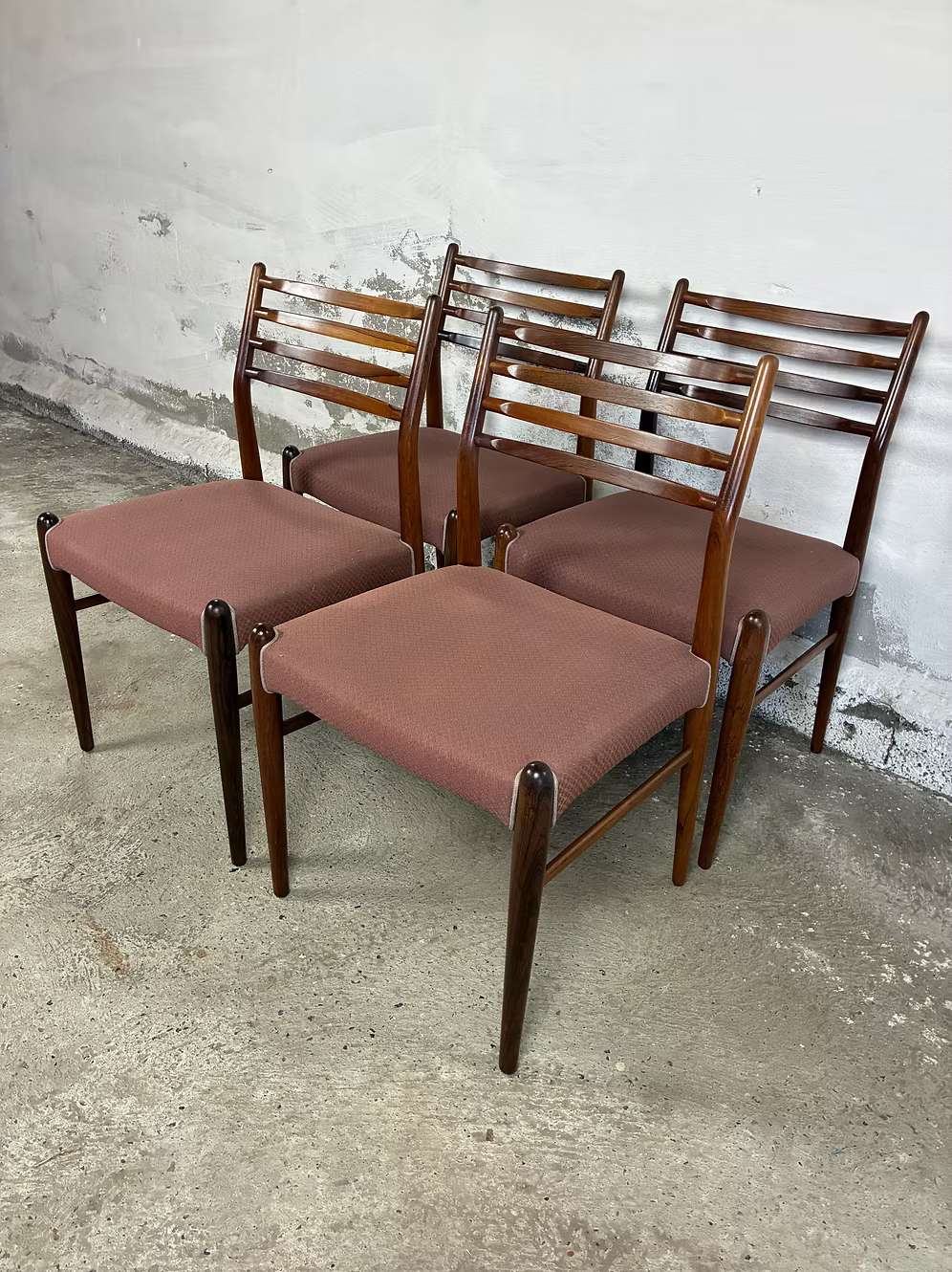 Set 4 Sedie palissandro design danese vintage anni 50 [ck2033] misure da richiedere