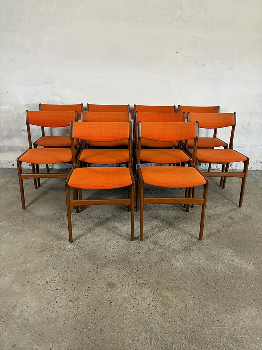 Set 10 sedie Erik Buch design danese vintage anni 60 | ck2443