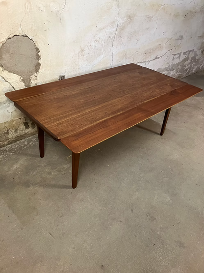 Tavolino con prolunghe vintage design danese anni 50 [ck1987] misure L.140 +15 +15 P.50