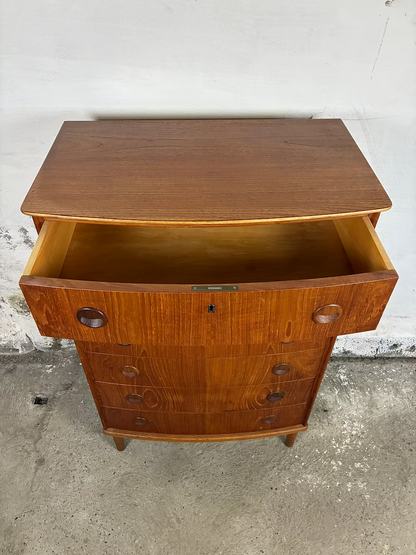 Cassettiera teak design danese anni 50 [ck2111] | 6 cassetti 111cm