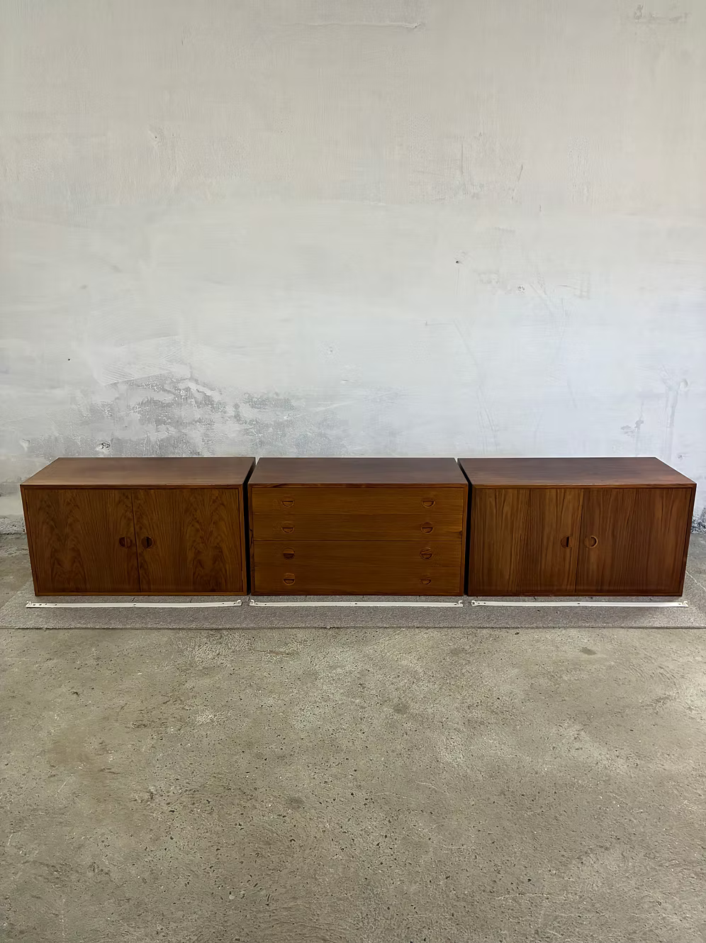 Set 6 Cassettiere/credenze muro vintage design danese anni 50 | ck2384