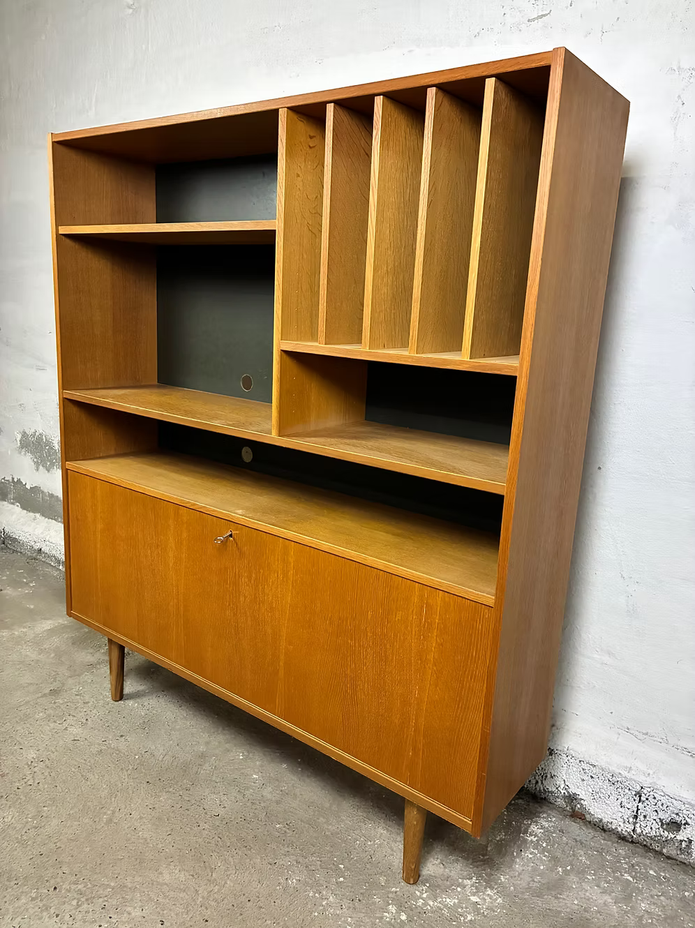 Libreria teak design danese anni 50 [ck2268] | misure L.122 H.140 P.29