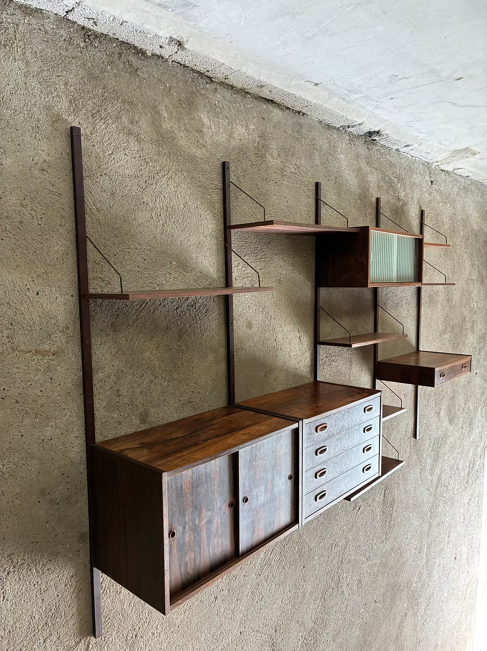 Libreria parete palissandro design danese anni 50 | ck2434