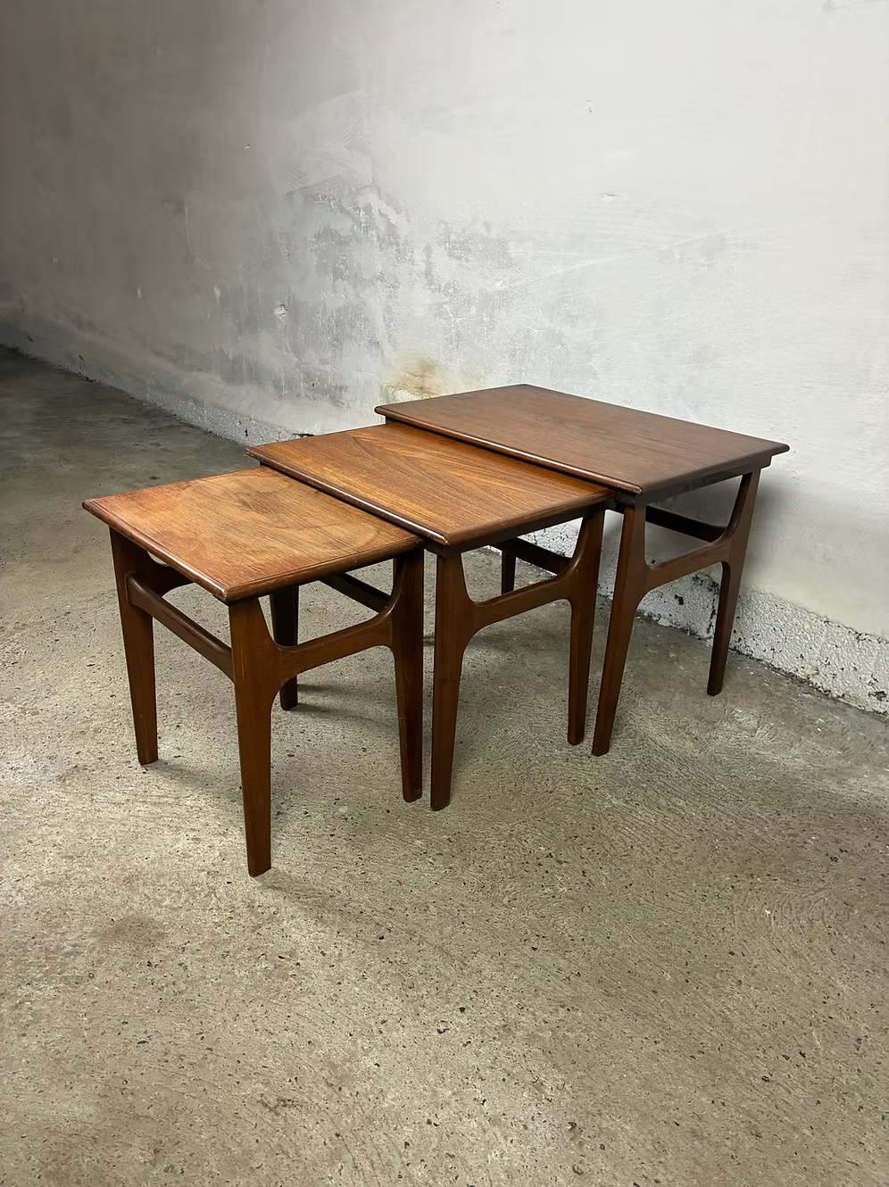 Tavolini tris Poul Hundevad design danese vintage anni 50 | ck2437