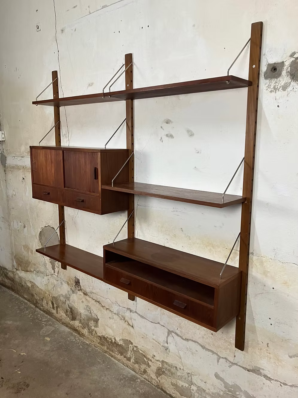 Libreria parete design danese anni 50 [ck1916] misure L.155 H.150