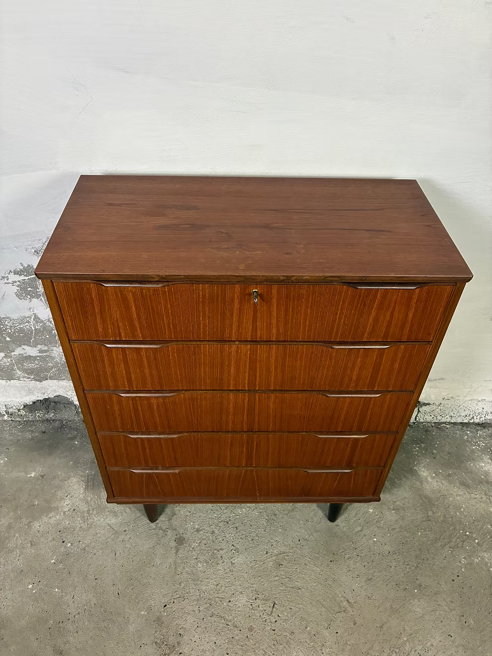 Cassettiera 5 cassetti danese anni 50 [ck2126] | teak 104cm