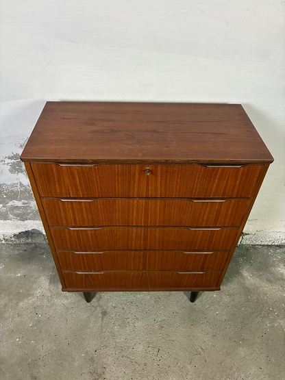 Cassettiera 5 cassetti danese anni 50 [ck2126] | teak 104cm