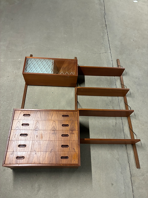 Libreria parete design danese anni 50 [ck2149] | teak 175cm