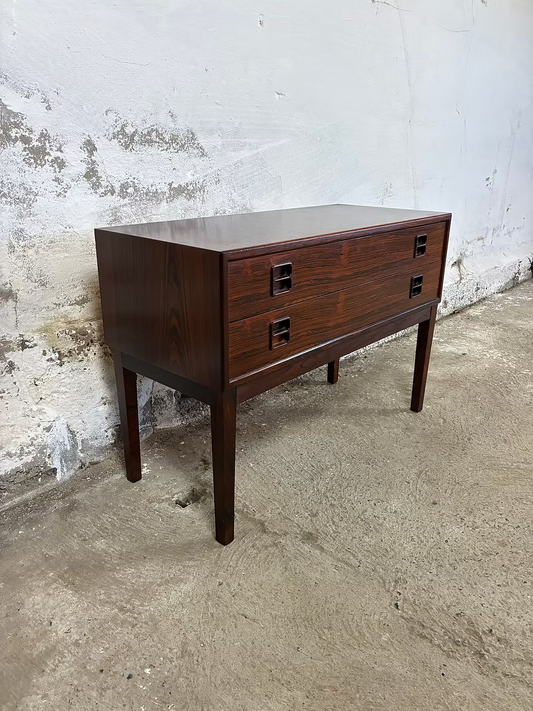 Cassettiera 2 cassetti danese anni 50 [ck2115] | palissandro 75cm