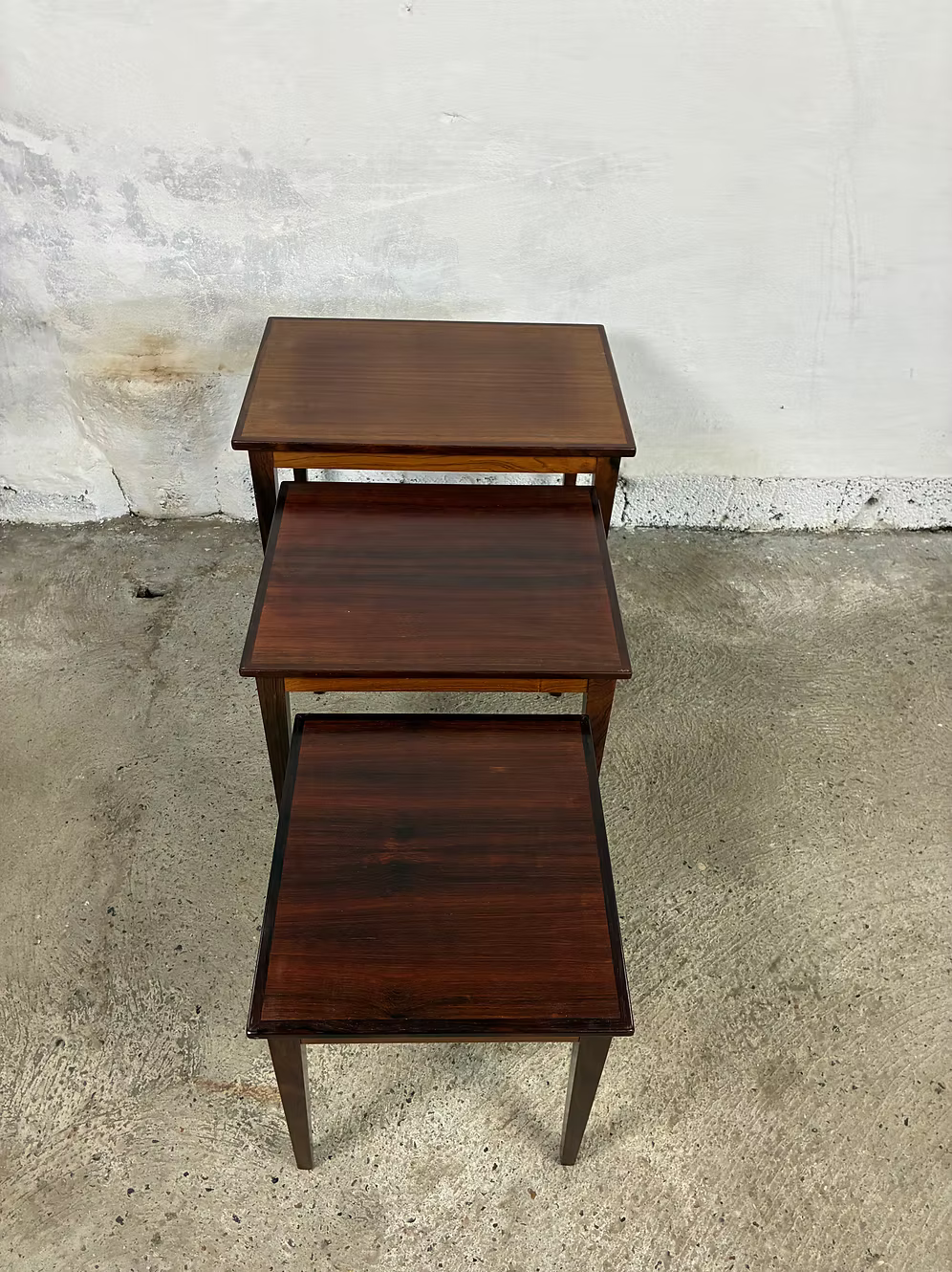 Tavolini tris palissandro design danese vintage anni 50 | ck2444