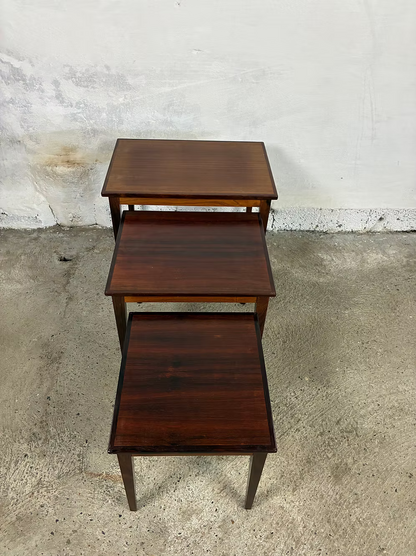 Tavolini tris palissandro design danese vintage anni 50 | ck2444