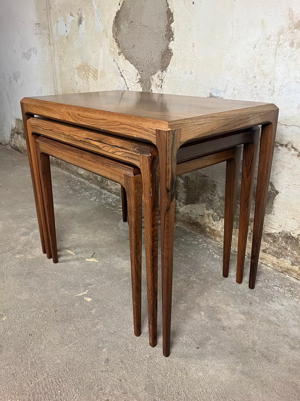 Tavolini tris Johannes Andersen design danese vintage anni 50 [ck1853] misure da richiedere