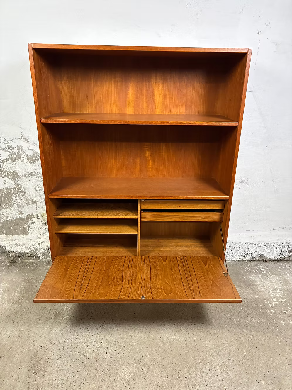 Libreria credenza teak design danese anni 50 [ck2246] | misure L.90 H.125 P.30