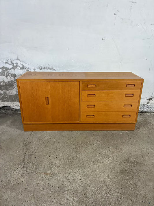 Libreria credenza rovere design danese anni 50 [ck2161] | misure L.138 H.195 P.43