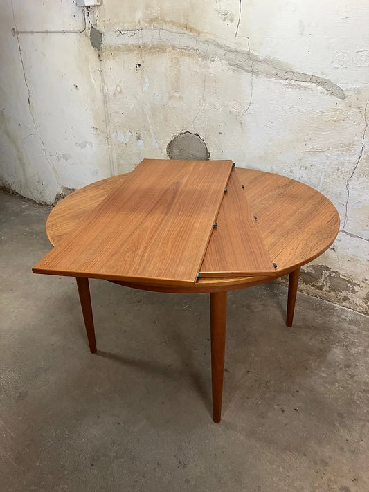 Tavolo tondo vintage design danese anni 50 [ck1688] misure Ø120 +50 +50