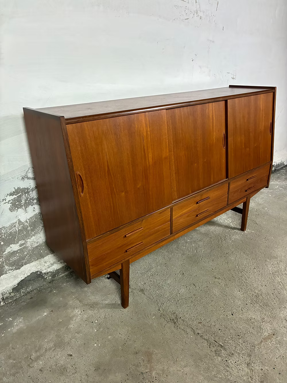 Credenza teak design danese vintage anni 50 [ck2125] | 3 ante 180cm