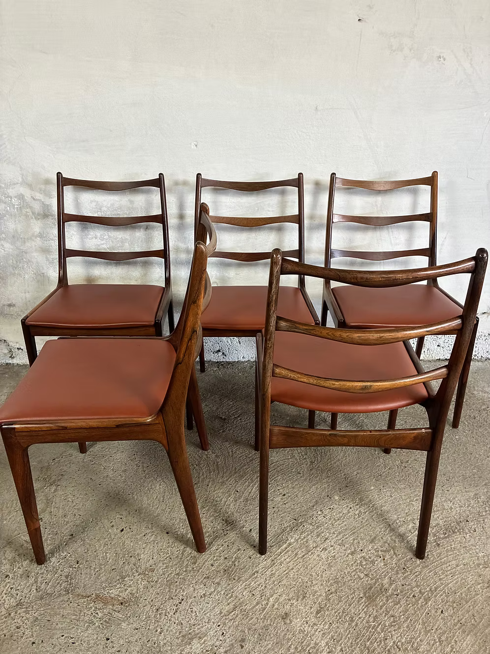 Set 5 sedie Johannes Andersen palissandro design danese vintage | ck2529