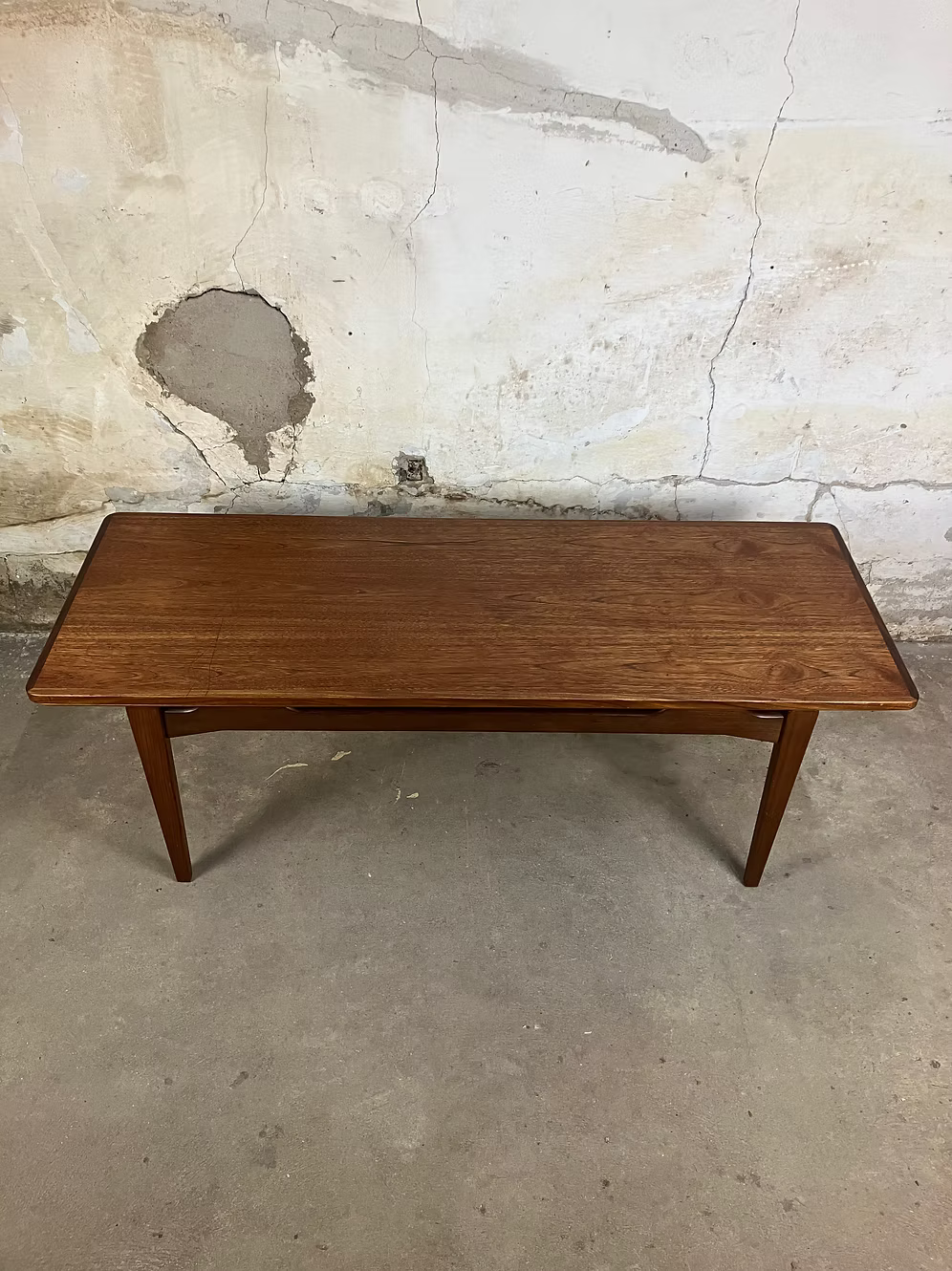 Tavolino con prolunghe vintage design danese anni 50 [ck1987] misure L.140 +15 +15 P.50