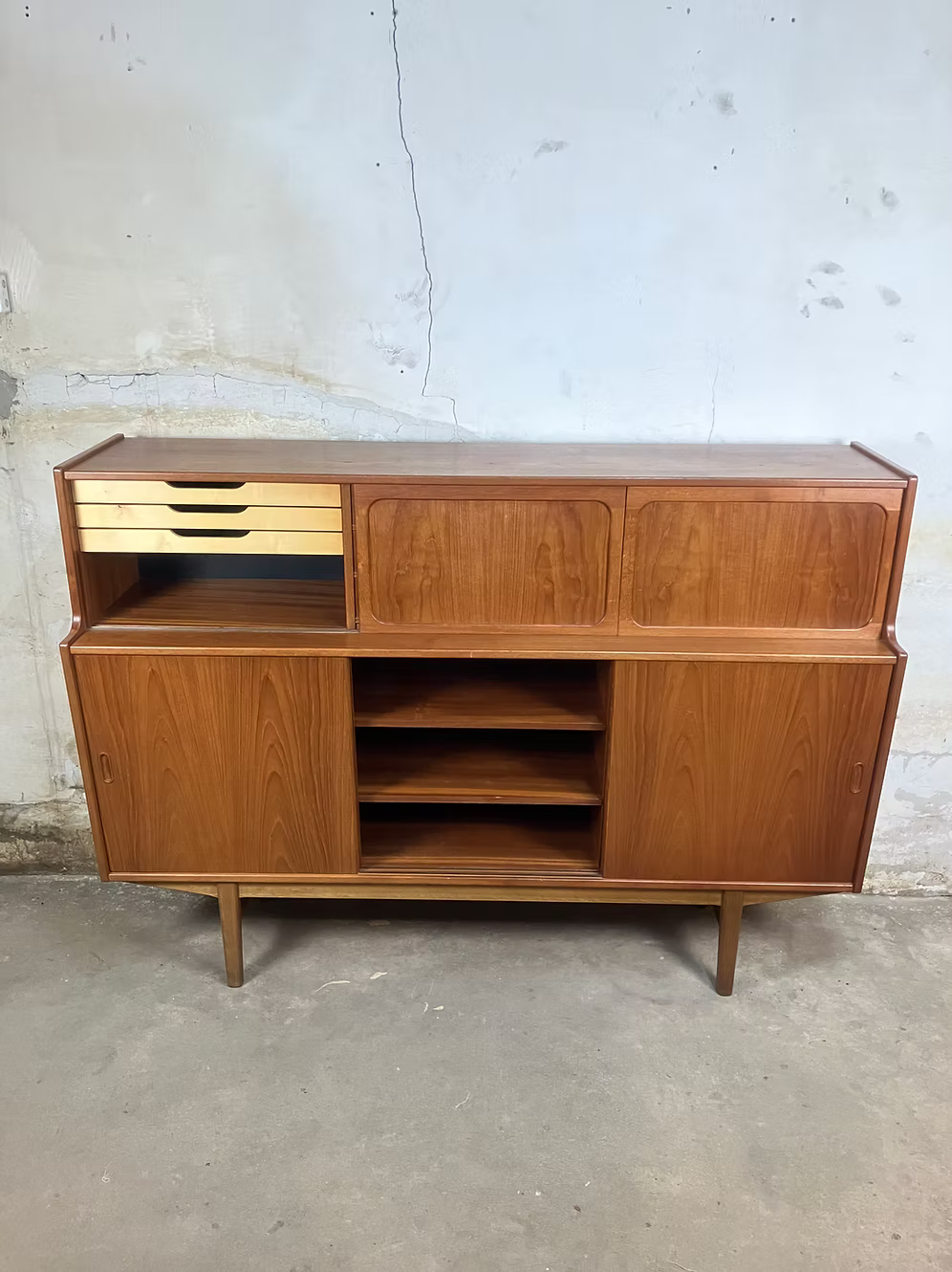 Credenza teak design danese vintage anni 50 [ck1981] misure L.175 H.126 P.46