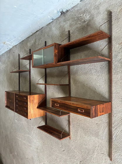 Libreria parete palissandro design danese anni 50 | ck2434