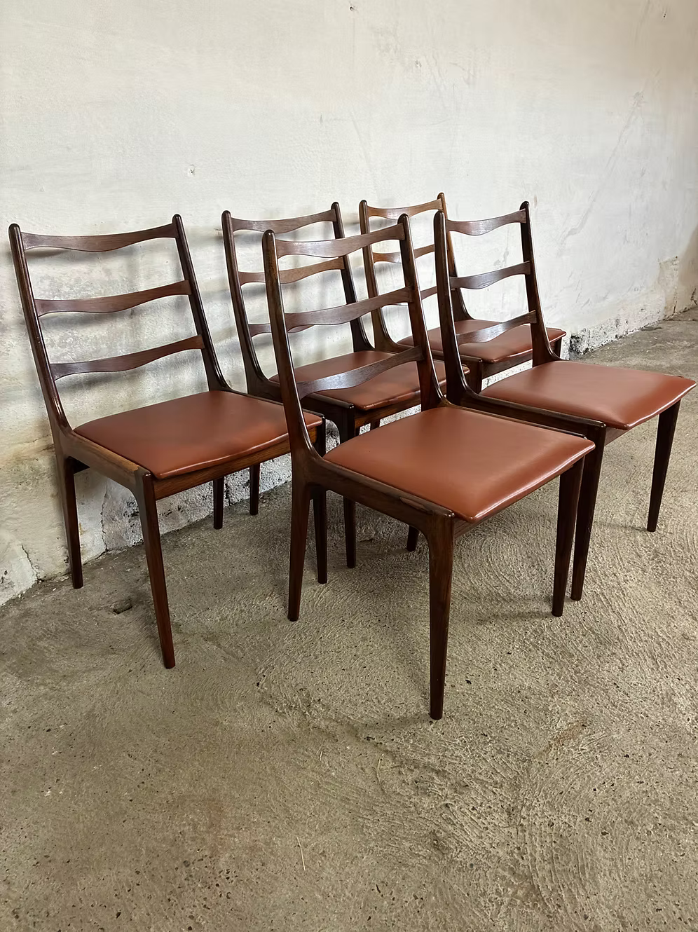 Set 5 sedie Johannes Andersen palissandro design danese vintage | ck2529