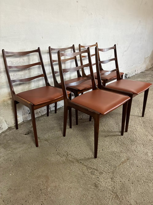 Set 5 sedie Johannes Andersen palissandro design danese vintage | ck2529