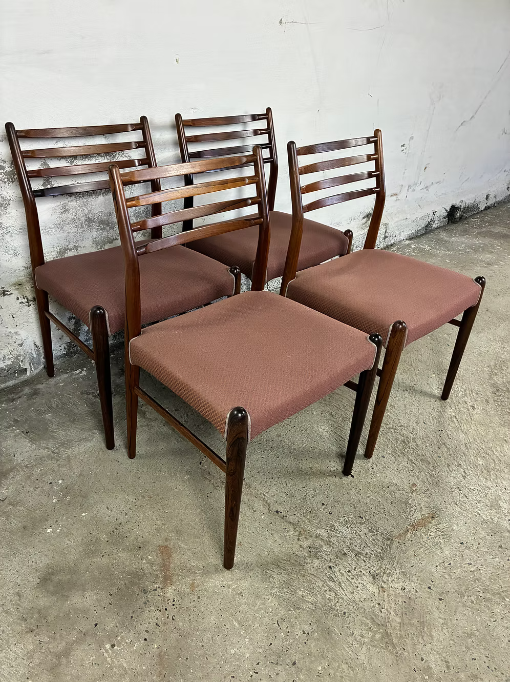 Set 4 Sedie palissandro design danese vintage anni 50 [ck2033] misure da richiedere