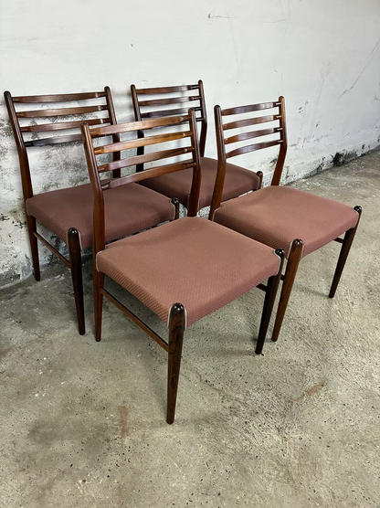 Set 4 Sedie palissandro design danese vintage anni 50 [ck2033] misure da richiedere