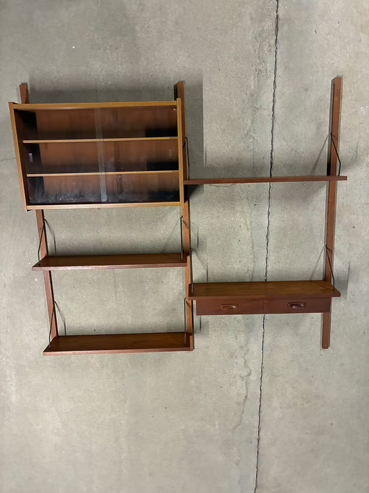 Libreria parete design danese anni 50 [ck2278] | teak 162cm