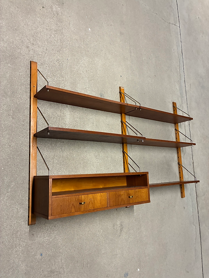 Libreria parete design danese anni 50 [ck2147] | teak 100cm