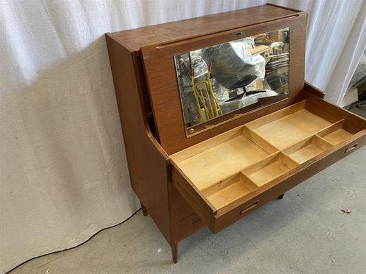 Scrittoio toletta design danese vintage anni 60 [j43608] misure L.90 H.112 P.47
