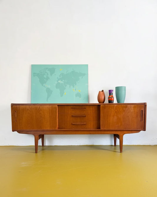 Sideboard Danese Teak Palissandro 195cm Base Curva | Anni 50 Vintage 195cm