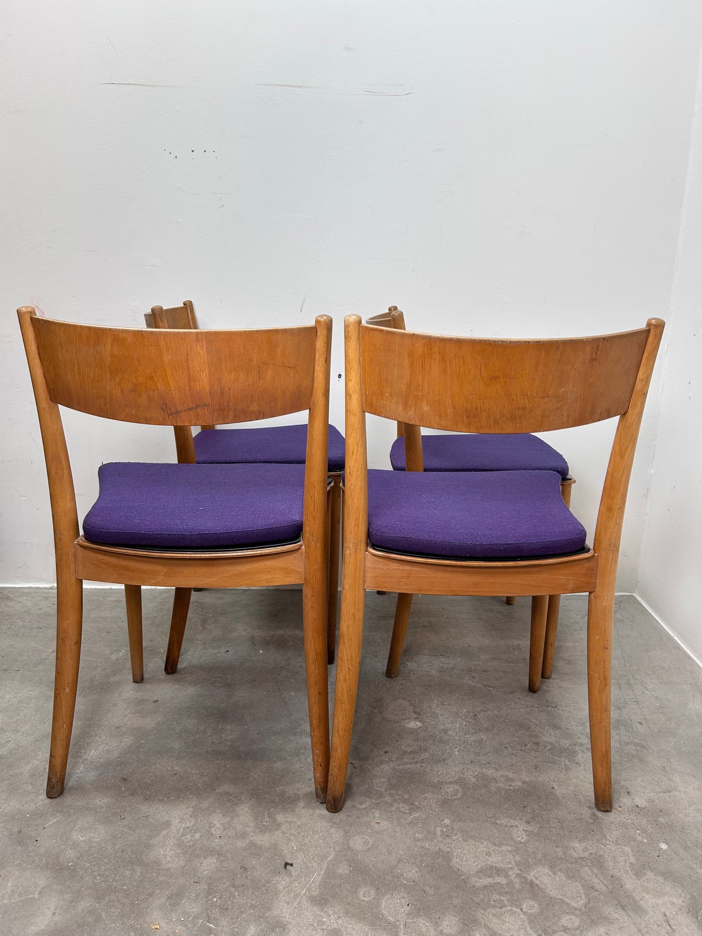 Set 4 Sedie faggio Peter Hvidt design svedese vintage anni 60 | nr10664