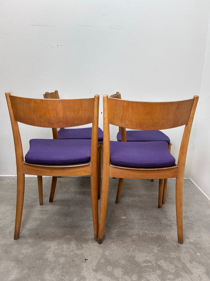 Set 4 Sedie faggio Peter Hvidt design svedese vintage anni 60 | nr10664