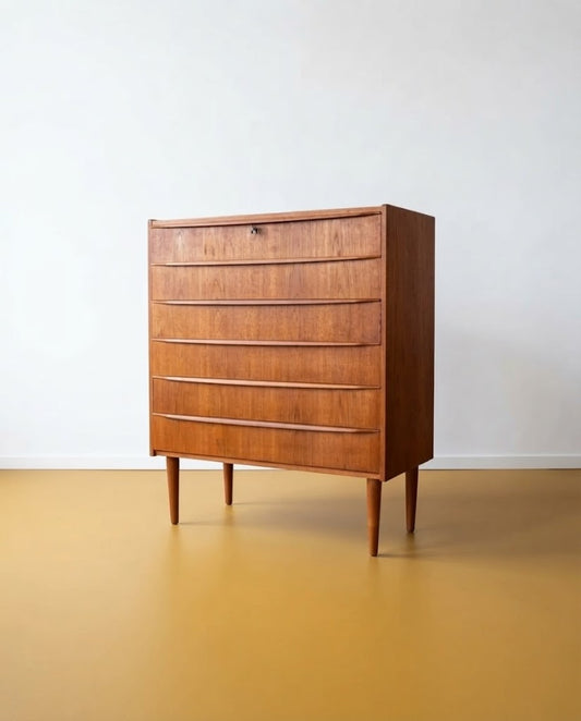 Cassettiera Danese Anni '50 Teak  6 Cassetti | 88cm | 99vnt88 * IN FASE RESTAURO *