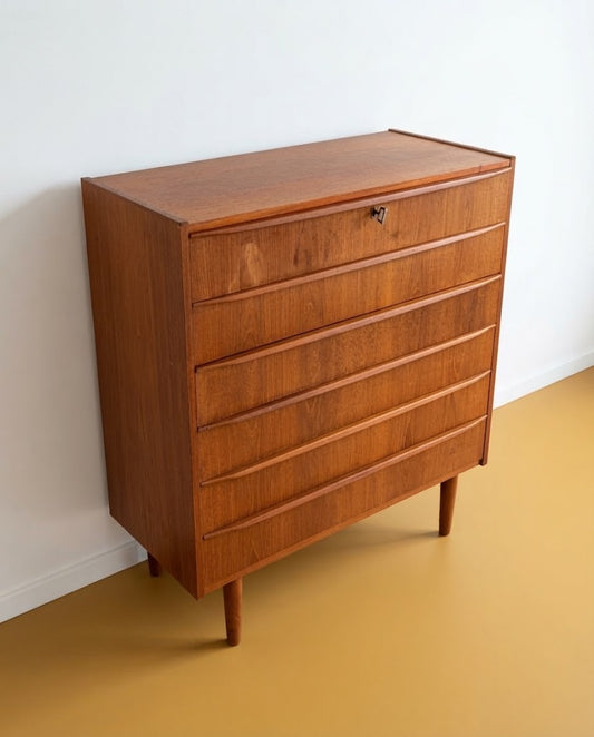 Cassettiera Danese Anni '50 Teak  6 Cassetti | 88cm | 99vnt88 * IN FASE RESTAURO *