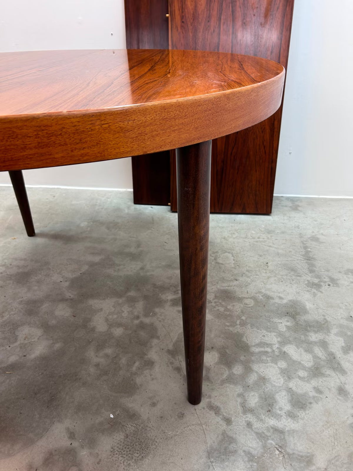 Tavolo rotondo palissandro design danese vintage 1960 | nr7856