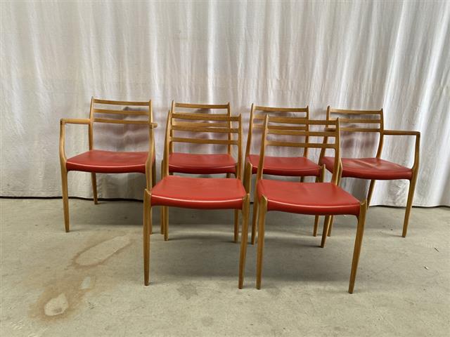 Sedie N.O. Moller design danese vintage anni 50 [j41755]